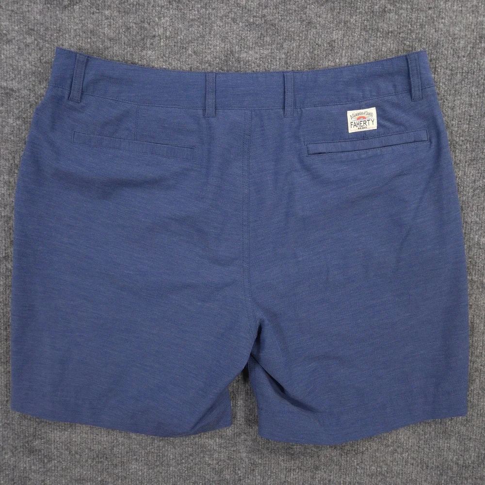 Faherty All Day Shorts Mens 35 Blue Heather Hybrid Chino Performance 7